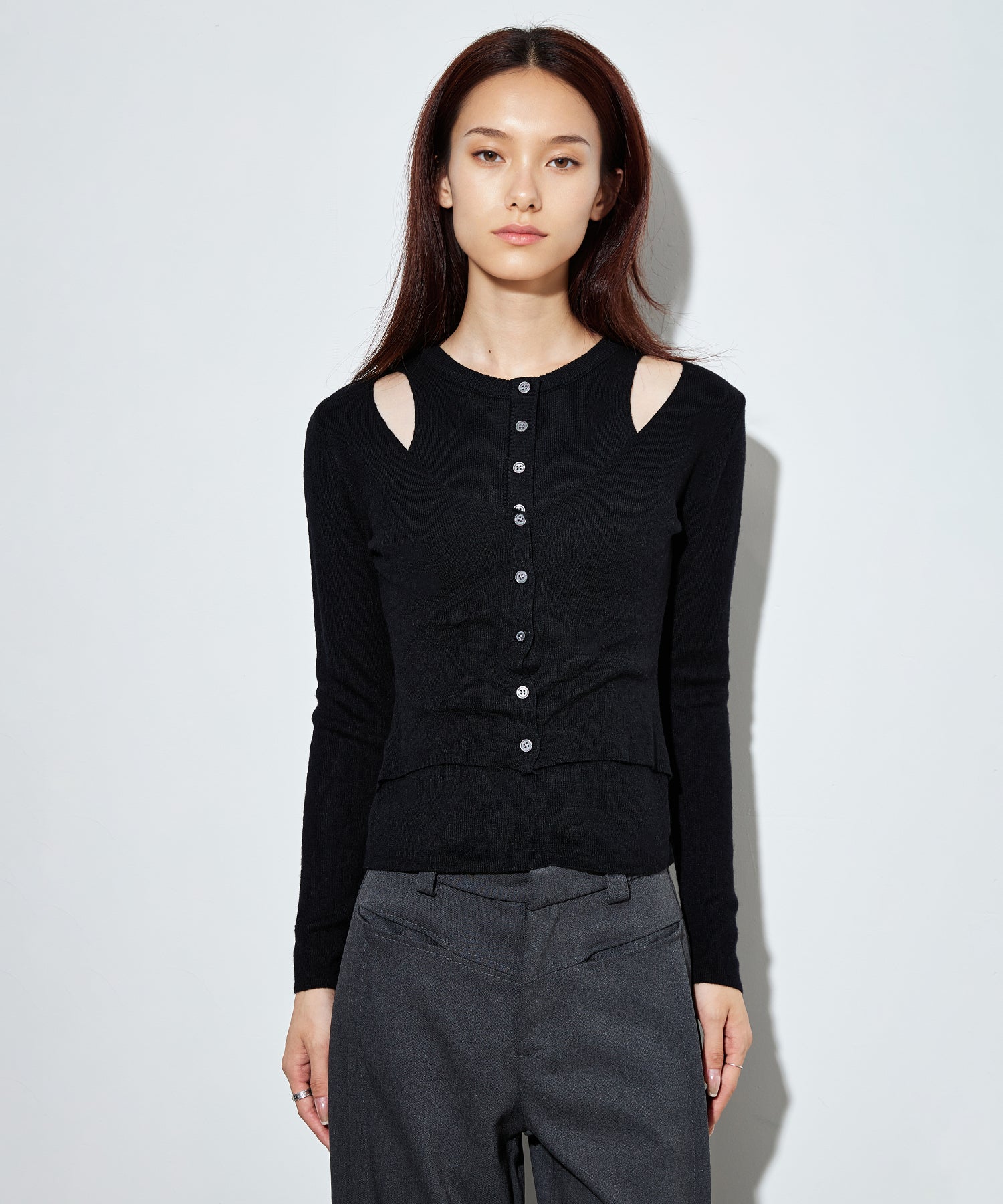 PRY Premium Knit Layered Top トープ　シュウト Premium Knit Layered Top 【taupe】 – PRY