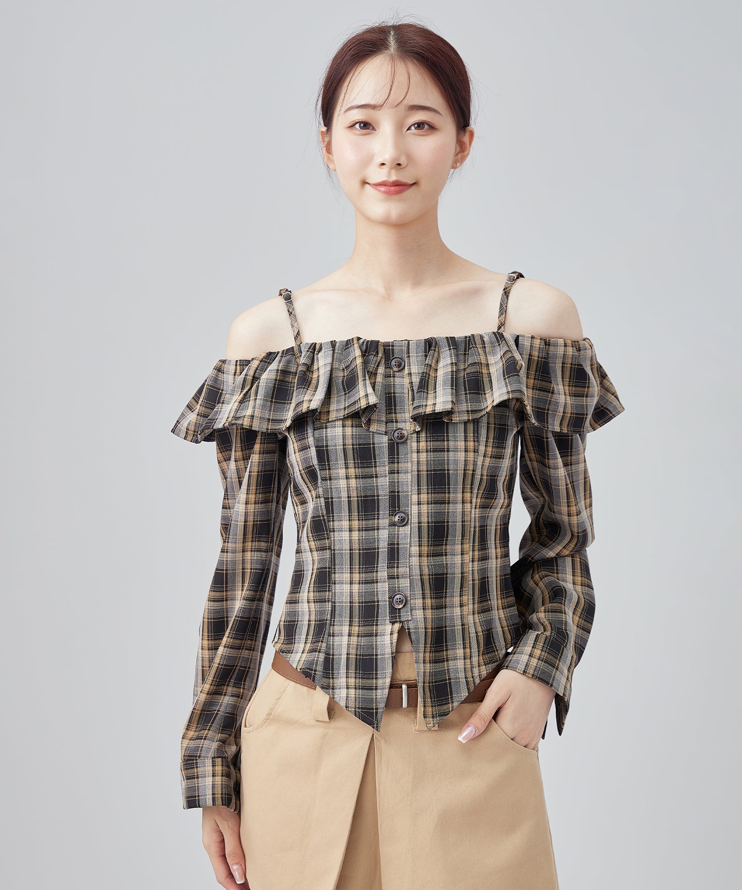 サ*チ様 完売品　2way Sleeve Dot Ruffle Blouse 2way Sleeve Dot Ruffle Blouse/2WAYスリーブドットフリル